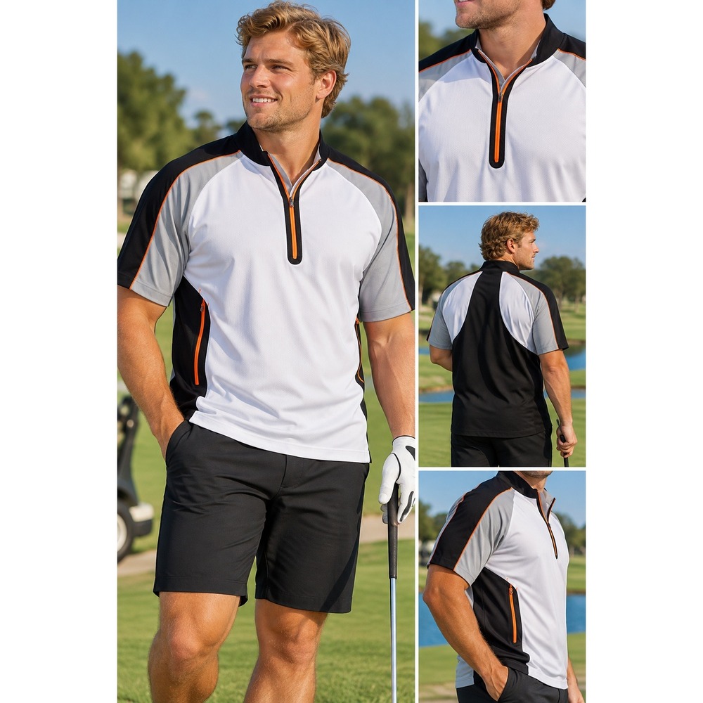 FootJoy Golf Windbreaker 2XL White Black Quarter Zip Short Sleeve Pullover #1696